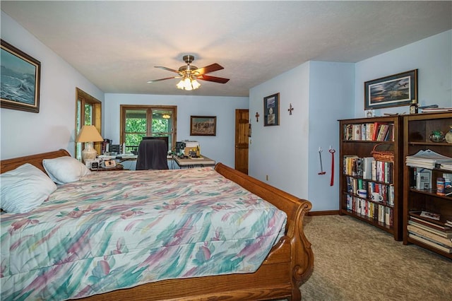 161 Hillcrest Rd, Eureka Springs, AR 72631 - carpeted bedroom featuring baseboards and a ceiling fan