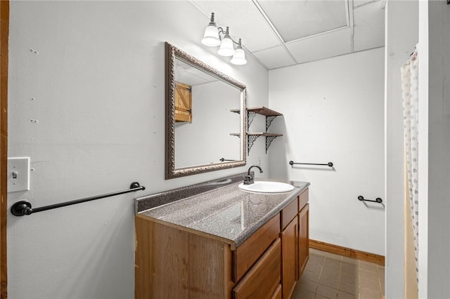 16590 Roughton Ln, Pea Ridge, AR 72751 - full bath with vanity, tile patterned flooring, and a drop ceiling
