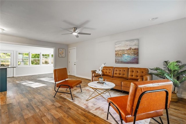 2 Rochdale Dr, Bella Vista, AR 72714 - living room featuring wood finished floors and a ceiling fan