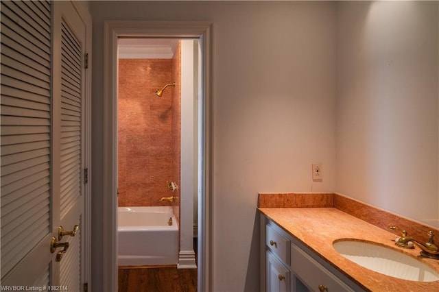 3655 Beach Way, Van Buren, AR 72956 - full bathroom with vanity, shower / bath combination, wood finished floors, and a closet