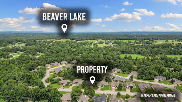 1409 S Breckenridge Loop, Rogers, AR 72756 - aerial perspective of suburban area featuring a forest