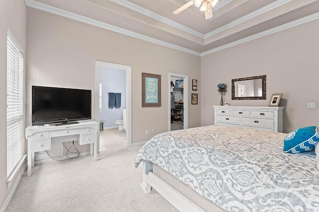 1409 S Breckenridge Loop, Rogers, AR 72756 - carpeted bedroom with crown molding, a spacious closet, ensuite bathroom, and a closet