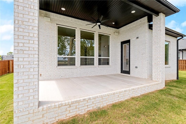 8607 W Feathered Nest Run, Bentonville, AR 72713 - view of patio with ceiling fan