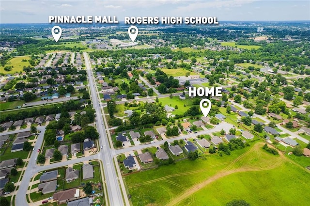2302 12th Pl, Rogers, AR 72758 - aerial perspective of suburban area