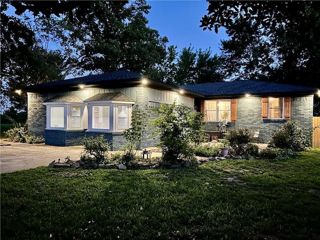 3383 Sr 164 E, Dover, AR 72837 - view of front of house with brick siding, a front lawn, and driveway