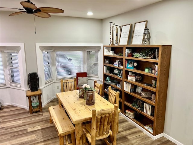 3383 Sr 164 E, Dover, AR 72837 - dining area featuring wood finished floors and a ceiling fan