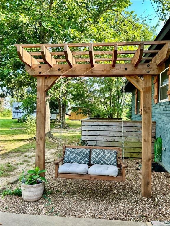 3383 Sr 164 E, Dover, AR 72837 - view of yard featuring a pergola