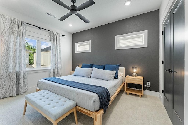 103 NW Ozark Way, Bentonville, AR 72712 - bedroom featuring carpet flooring, recessed lighting, and a ceiling fan
