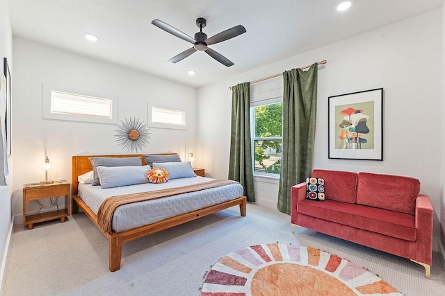 103 NW Ozark Way, Bentonville, AR 72712 - bedroom with carpet flooring, recessed lighting, and a ceiling fan