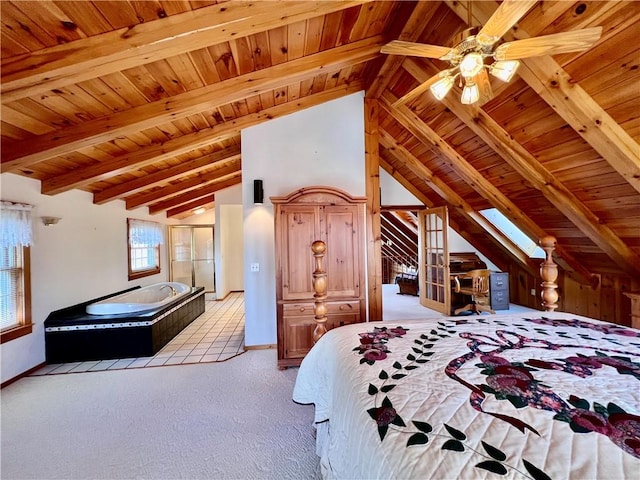 31 Table Rock Dr, Holiday Island, AR 72631 - bedroom featuring wood ceiling and light carpet