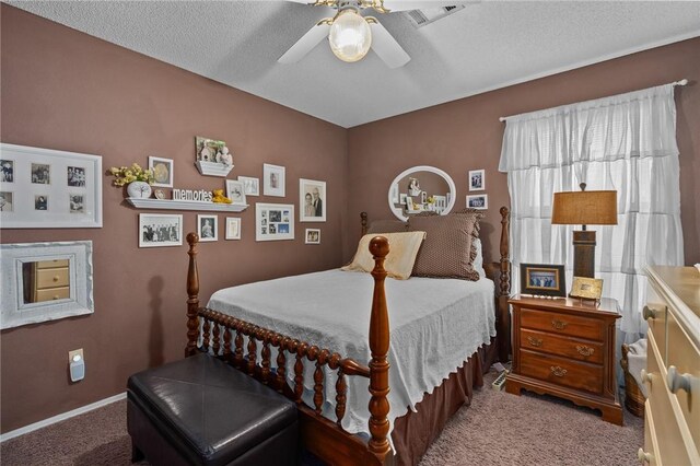 2105 Brookhaven Dr, Alma, AR 72921 - bedroom featuring carpet, ceiling fan, and a textured ceiling