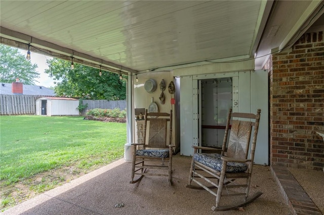 2105 Brookhaven Dr, Alma, AR 72921 - fenced backyard featuring a storage unit