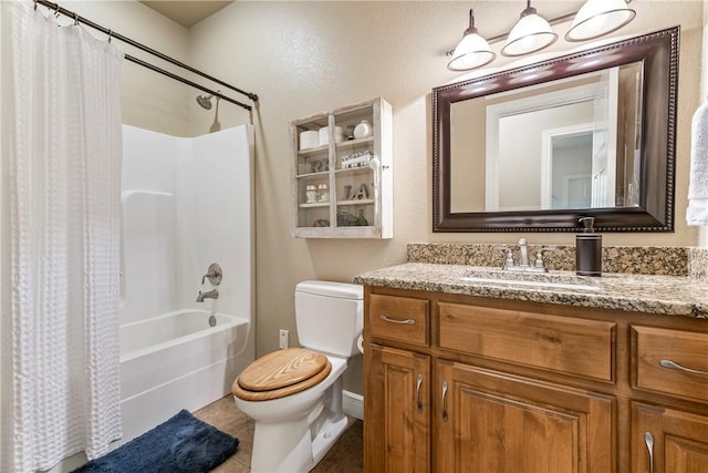 348 Whitcliff Dr, Cave Springs, AR 72718 - bathroom with shower / tub combo with curtain, vanity, and tile patterned floors
