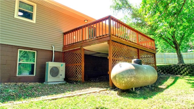 19135 Shoreline Way, Fayetteville, AR 72703 - view of side of home featuring an ac unit and a wooden deck
