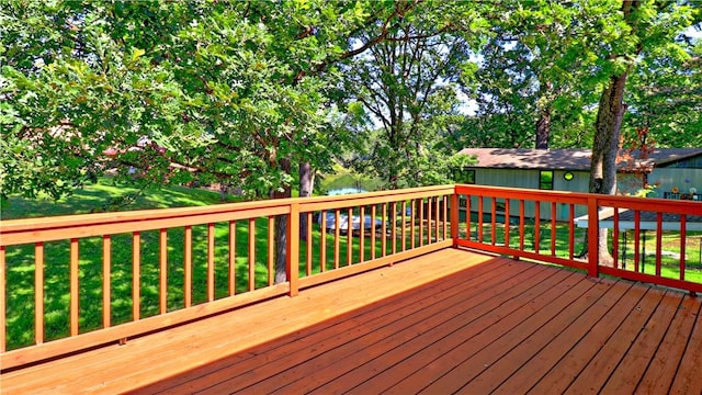 19135 Shoreline Way, Fayetteville, AR 72703 - wooden terrace with a lawn