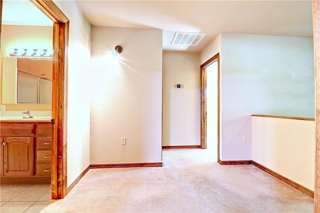 19135 Shoreline Way, Fayetteville, AR 72703 - hall featuring a sink and light carpet