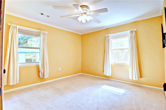 19135 Shoreline Way, Fayetteville, AR 72703 - unfurnished room featuring a ceiling fan, ornamental molding, and carpet