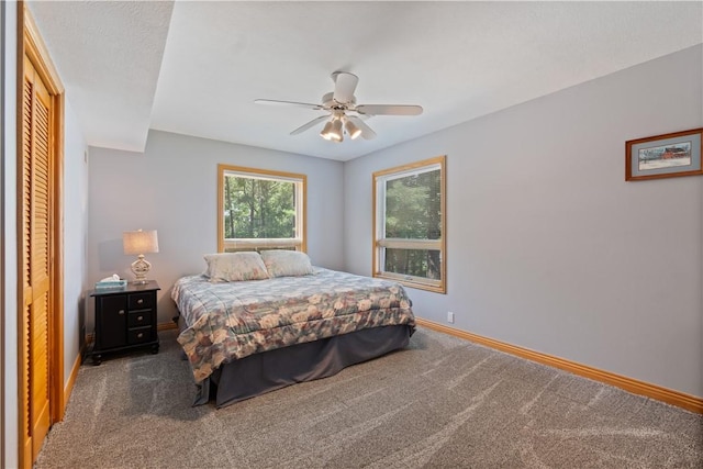 188 Point Mirage Rd, Eureka Springs, AR 72631 - carpeted bedroom featuring ceiling fan and a closet