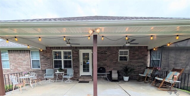 1445 Woodhaven Ln, Harrison, AR 72601 - view of patio featuring a ceiling fan
