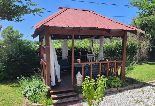 400 Franklin St, Harrison, AR 72601 - wooden deck with a gazebo and a yard