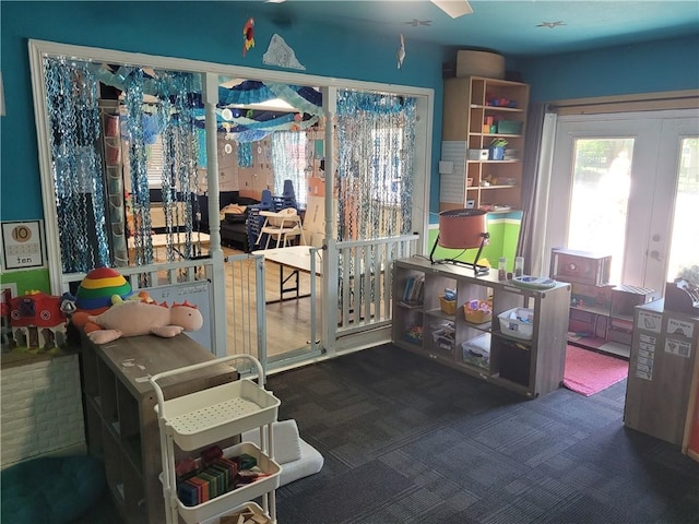 400 Franklin St, Harrison, AR 72601 - miscellaneous room featuring carpet flooring and french doors