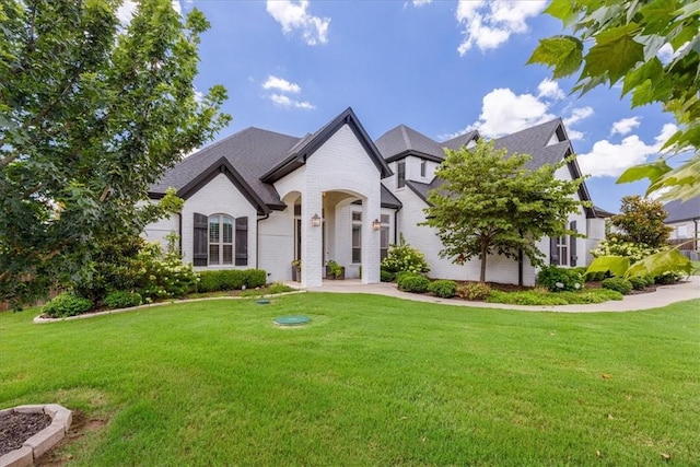 1200 Birkshire Cir, Cave Springs, AR 72718 - french country style house with a front lawn and brick siding