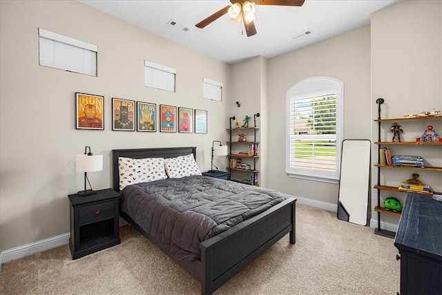 1200 Birkshire Cir, Cave Springs, AR 72718 - bedroom with light carpet and a ceiling fan