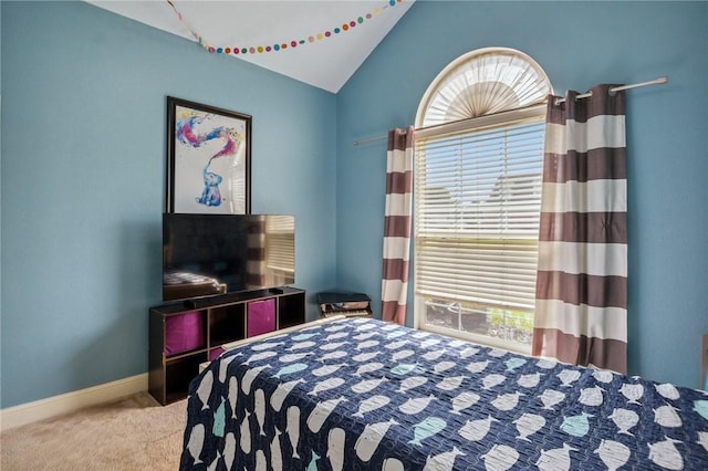 1112 N Oriole Ave, Rogers, AR 72756 - carpeted bedroom featuring vaulted ceiling and baseboards