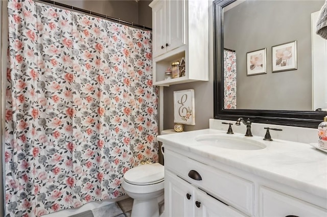 1112 N Oriole Ave, Rogers, AR 72756 - full bathroom featuring vanity, a shower with curtain, and tile patterned floors