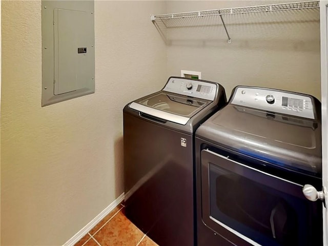 3107 SW Wentworth Ave, Bentonville, AR 72713 - washroom with electric panel, washer and dryer, and tile patterned floors