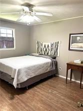 411 Natchez Trace St, Harrison, AR 72601 - bedroom with wood finished floors and ceiling fan
