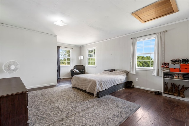 9402 Stone Ln, Omaha, AR 72662 - bedroom featuring wood-type flooring and crown molding