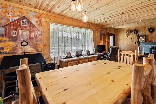 89 Creekview Rd, Harrison, AR 72601 - dining space with wood walls and wood ceiling