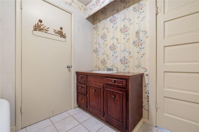 625 W College Ave, Harrison, AR 72601 - bathroom with vanity and tile patterned flooring