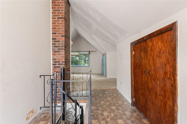 625 W College Ave, Harrison, AR 72601 - corridor with lofted ceiling and an upstairs landing