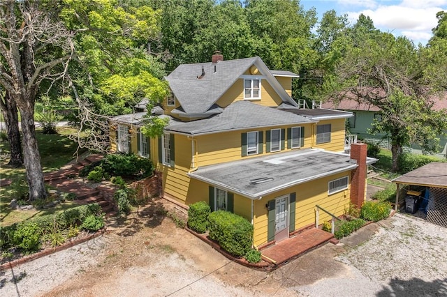 625 W College Ave, Harrison, AR 72601 - view of front of house with a chimney and a shingled roof