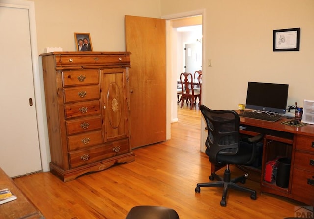 office area featuring light wood-type flooring