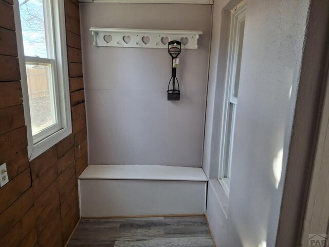 mudroom featuring wood finished floors