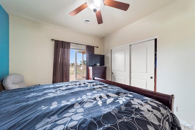 1037 W Desert Sage Dr, Pueblo West, CO 81007 - bedroom featuring a closet and a ceiling fan