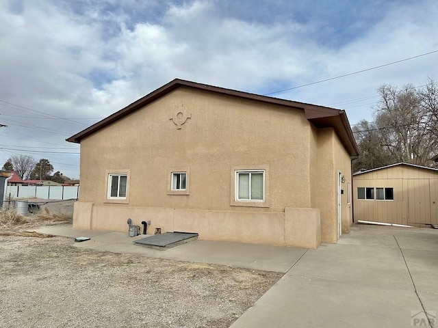 view of home's exterior featuring stucco siding