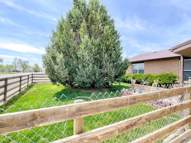 view of yard with fence