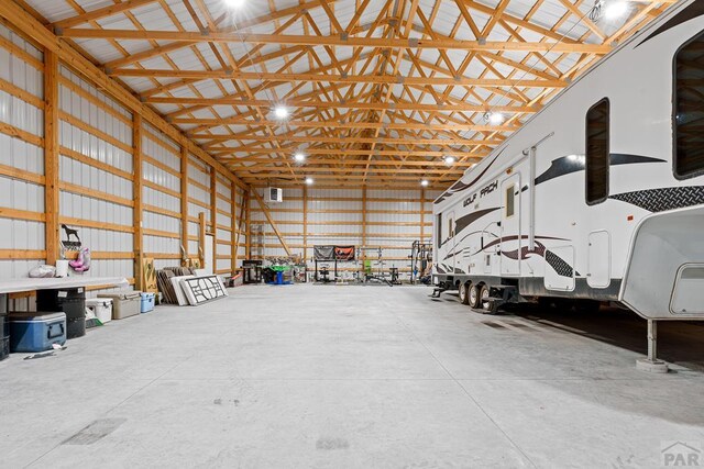 garage featuring metal wall