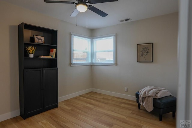 1709 Henry Ave, Pueblo, CO 81005 - unfurnished room with ceiling fan, baseboards, and light wood-type flooring