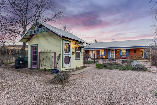 134 E Virginia Ave, La Veta, CO 81055 - view of front of property featuring covered porch and metal roof