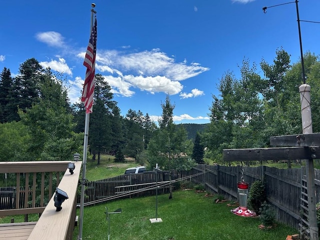 view of yard with fence