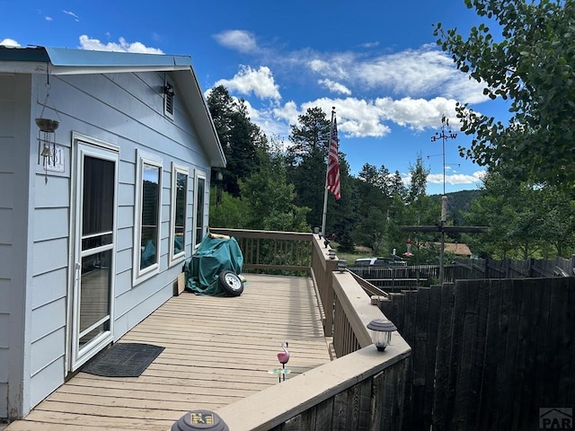 deck featuring area for grilling