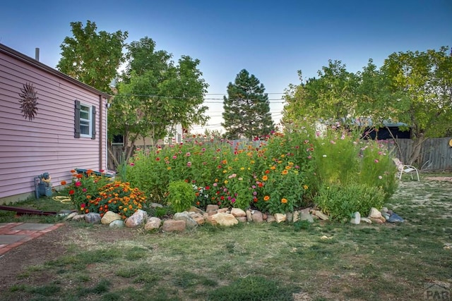 view of yard with fence