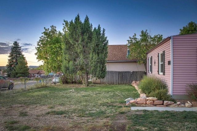 view of yard with fence