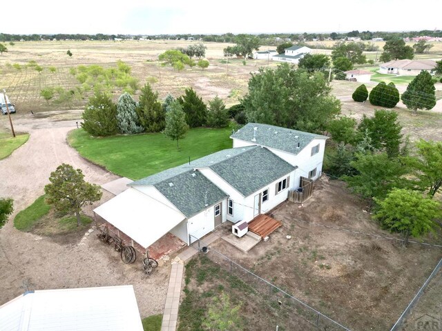 bird's eye view featuring a rural view