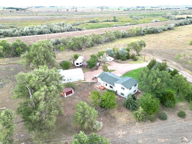 bird's eye view with a rural view